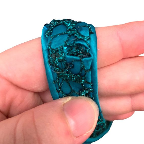 Adrianna Papell Collection Sequins Halter Neck Gown 14 Open Back Turquoise - Picture 11 of 12